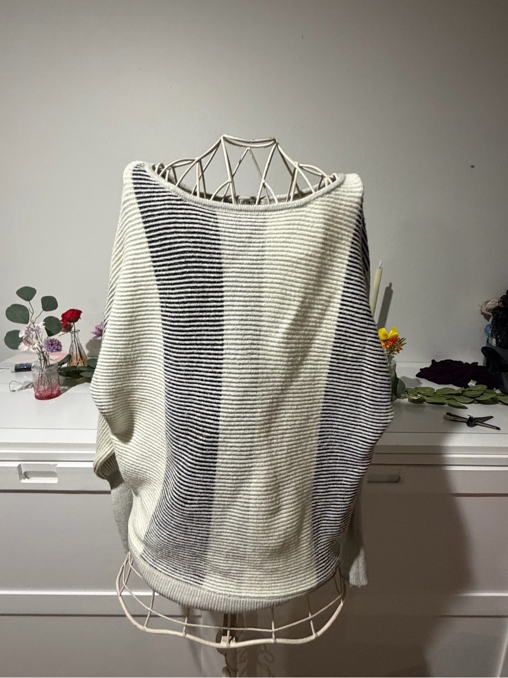 Liverpool Cream and Black Striped Crew Neck Sweater